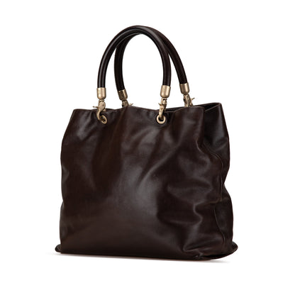 Brown Chanel CC Caviar Tote