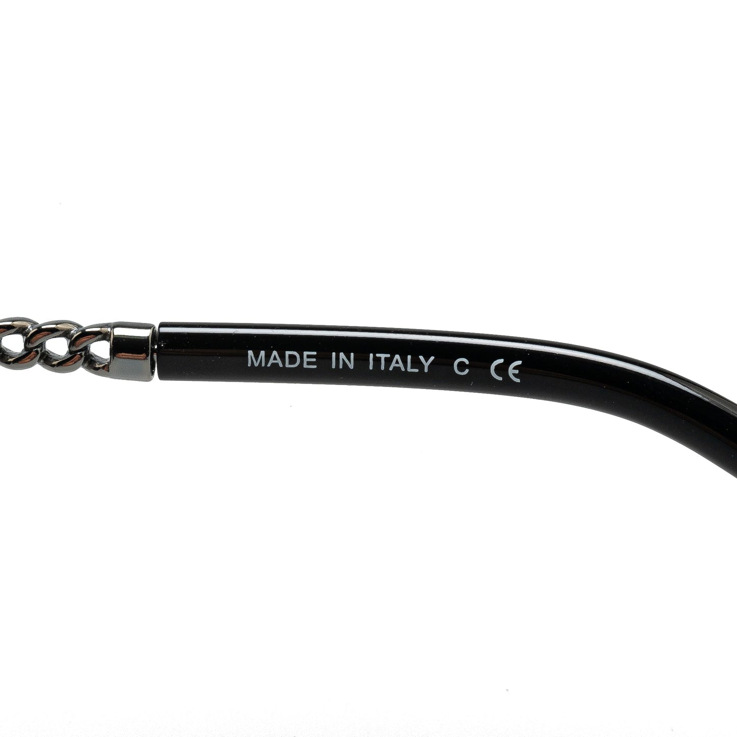 Black Chanel Chain Round Tinted Sunglasses