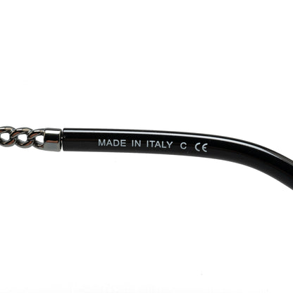 Black Chanel Chain Round Tinted Sunglasses
