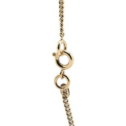 Gold Chanel Gold Plated Resin Crystal Pendant Necklace