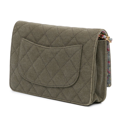 Green Chanel Quilted Canvas Coco Cuba Charms Wallet On Chain Crossbody Bag