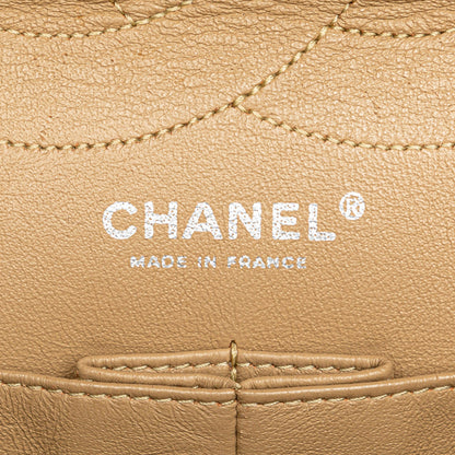 Gold Chanel Reissue 2.55 Aged Calfskin Double Flap 227 Shoulder Bag