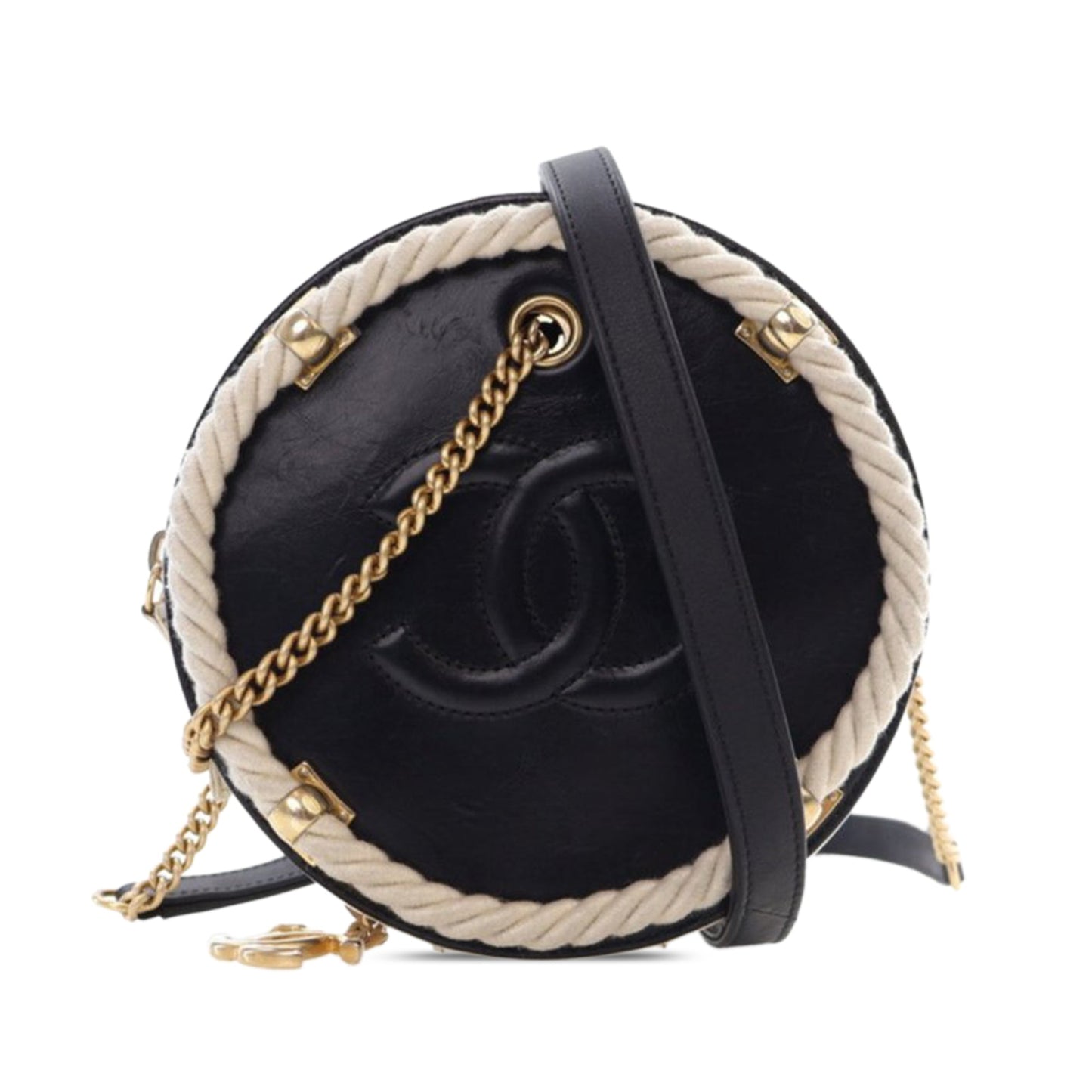 Black Chanel Calfskin En Vogue Round Crossbody