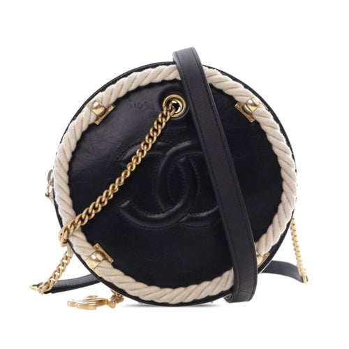 Black Chanel Calfskin En Vogue Round Crossbody