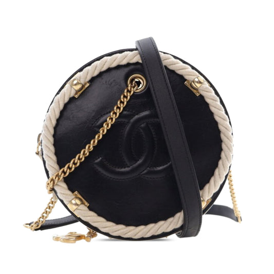 Black Chanel Calfskin En Vogue Round Crossbody