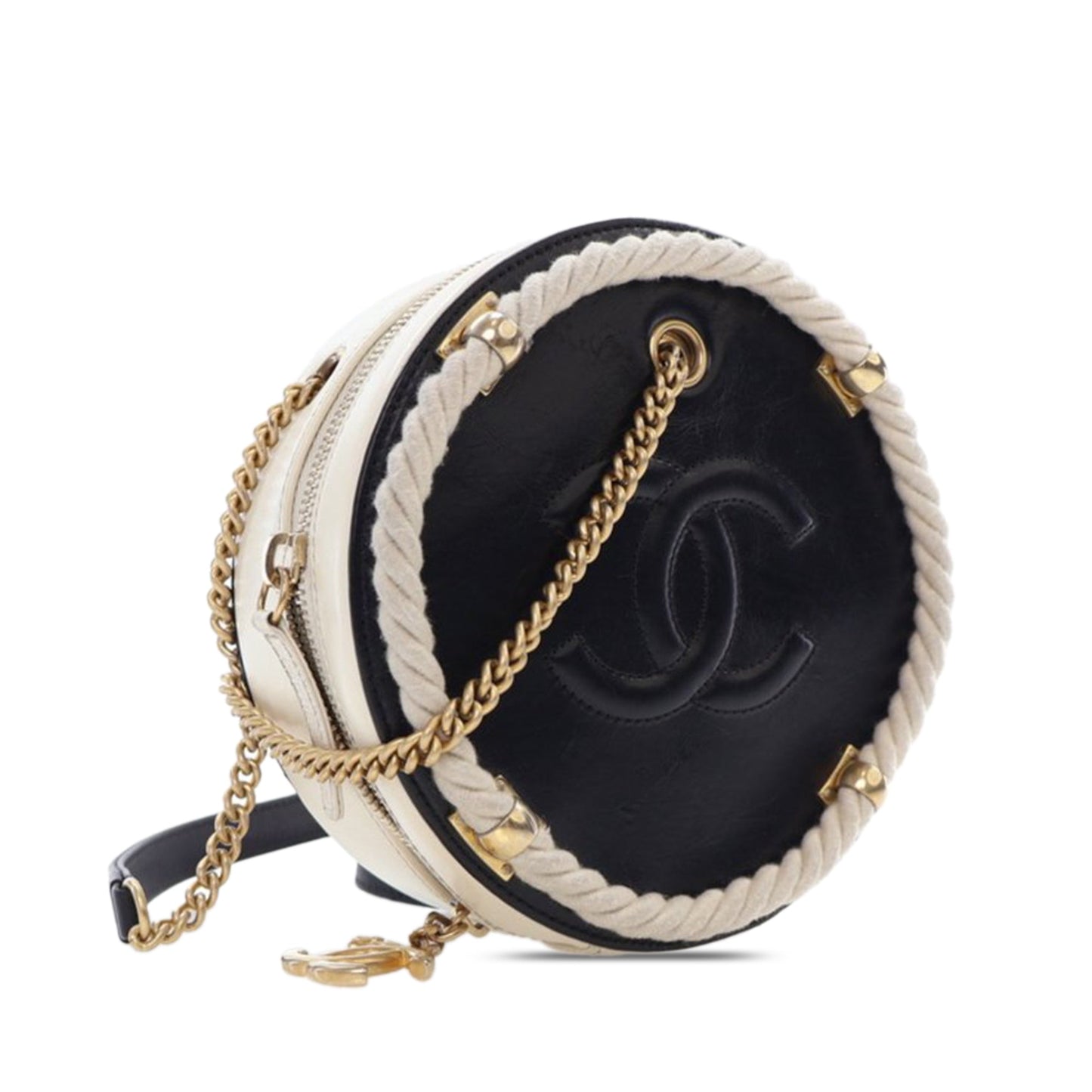 Black Chanel Calfskin En Vogue Round Crossbody