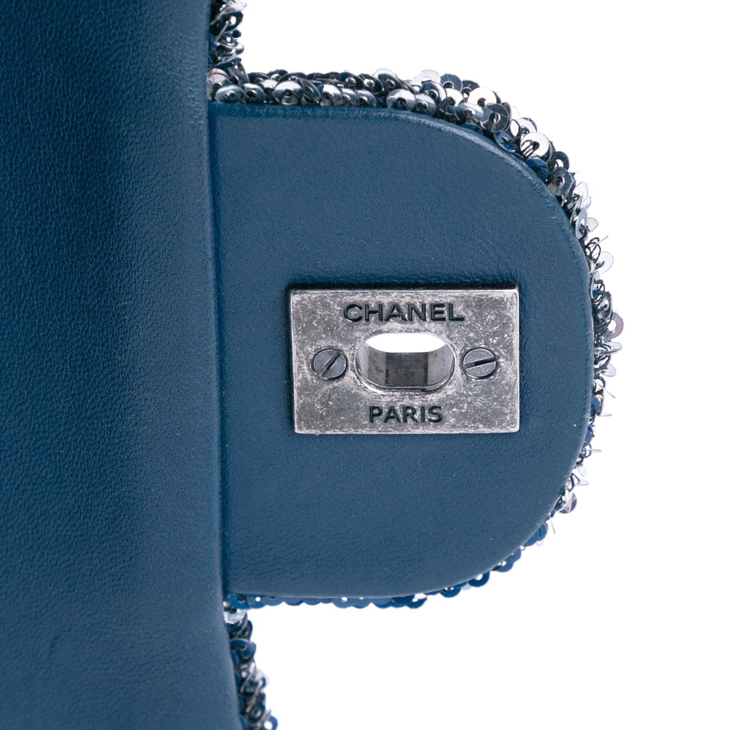 Blue Chanel Paris Cuba Medium Sequin Coco Cuba Single Flap Shoulder Bag
