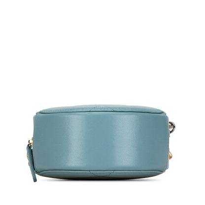 Blue Chanel Lambskin 19 Round Clutch with Chain Satchel