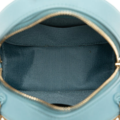 Blue Chanel Lambskin 19 Round Clutch with Chain Satchel