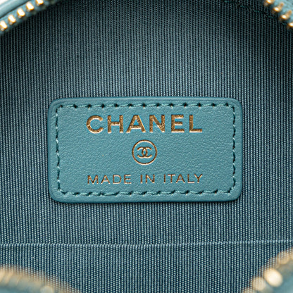 Blue Chanel Lambskin 19 Round Clutch with Chain Satchel