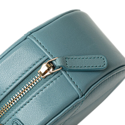 Blue Chanel Lambskin 19 Round Clutch with Chain Satchel