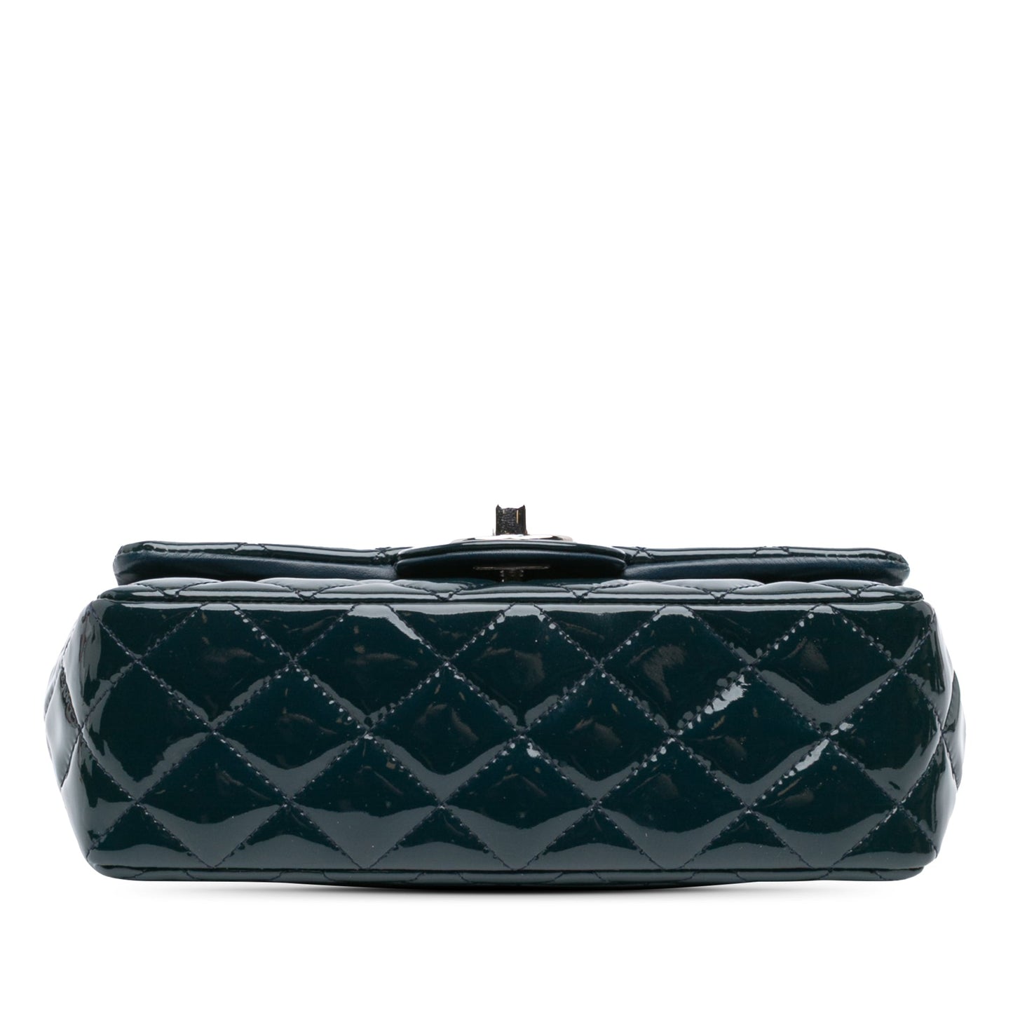 Blue Chanel Mini Rectangular Classic Patent Single Flap Crossbody Bag