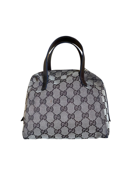 Gucci Beige & Dark Brown Jacquard & Leather Bag
