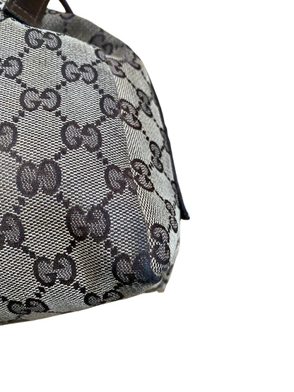 Gucci Beige & Dark Brown Jacquard & Leather Bag