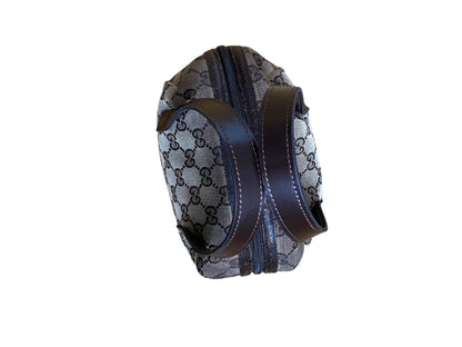 Gucci Beige & Dark Brown Jacquard & Leather Bag