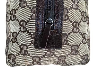 Gucci Beige & Dark Brown Jacquard & Leather Bag