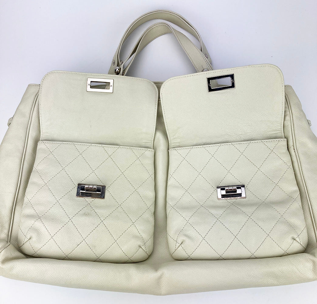 Chanel White Pocket in the City Tote