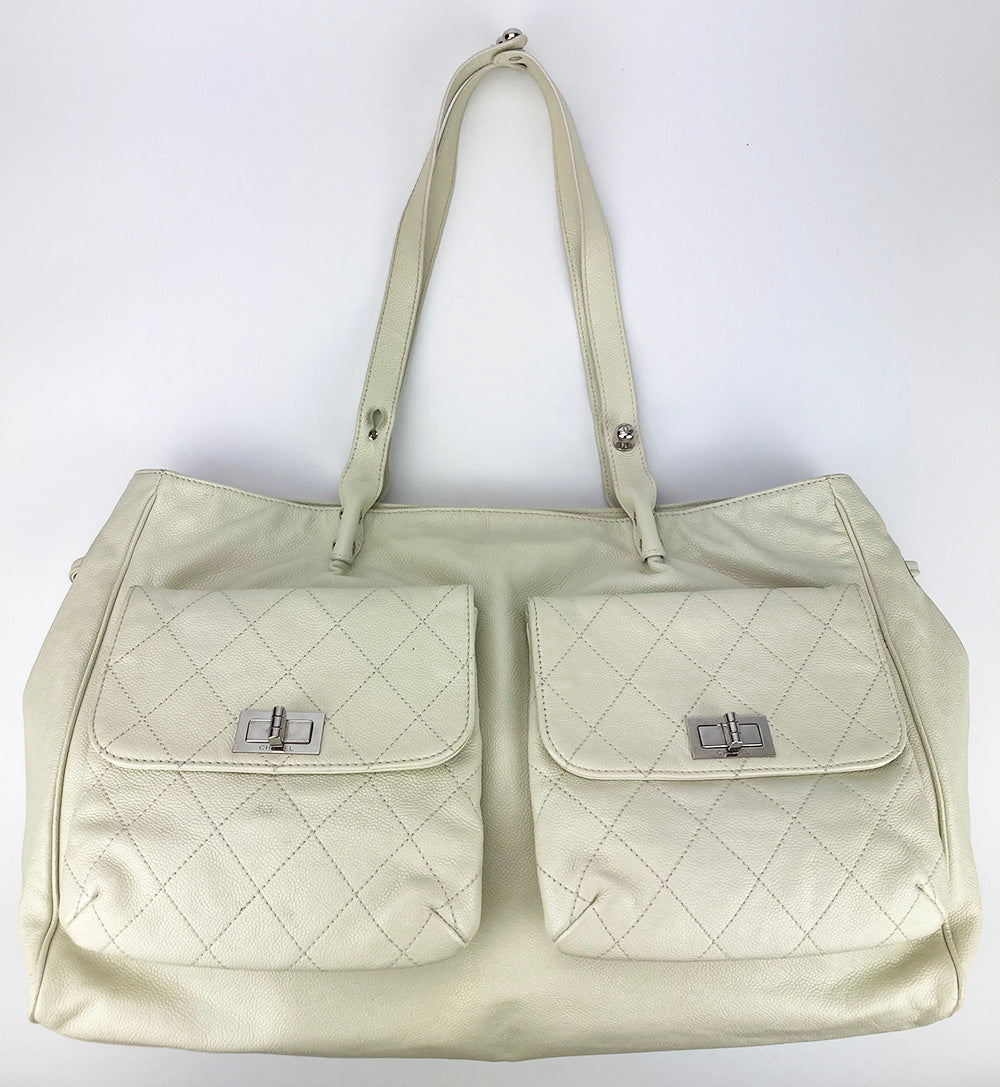 Chanel White Pocket in the City Tote