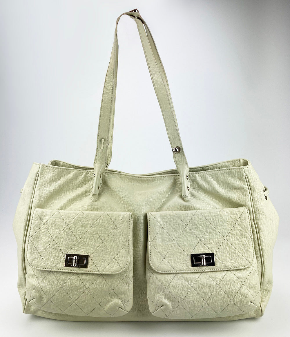 Chanel White Pocket in the City Tote