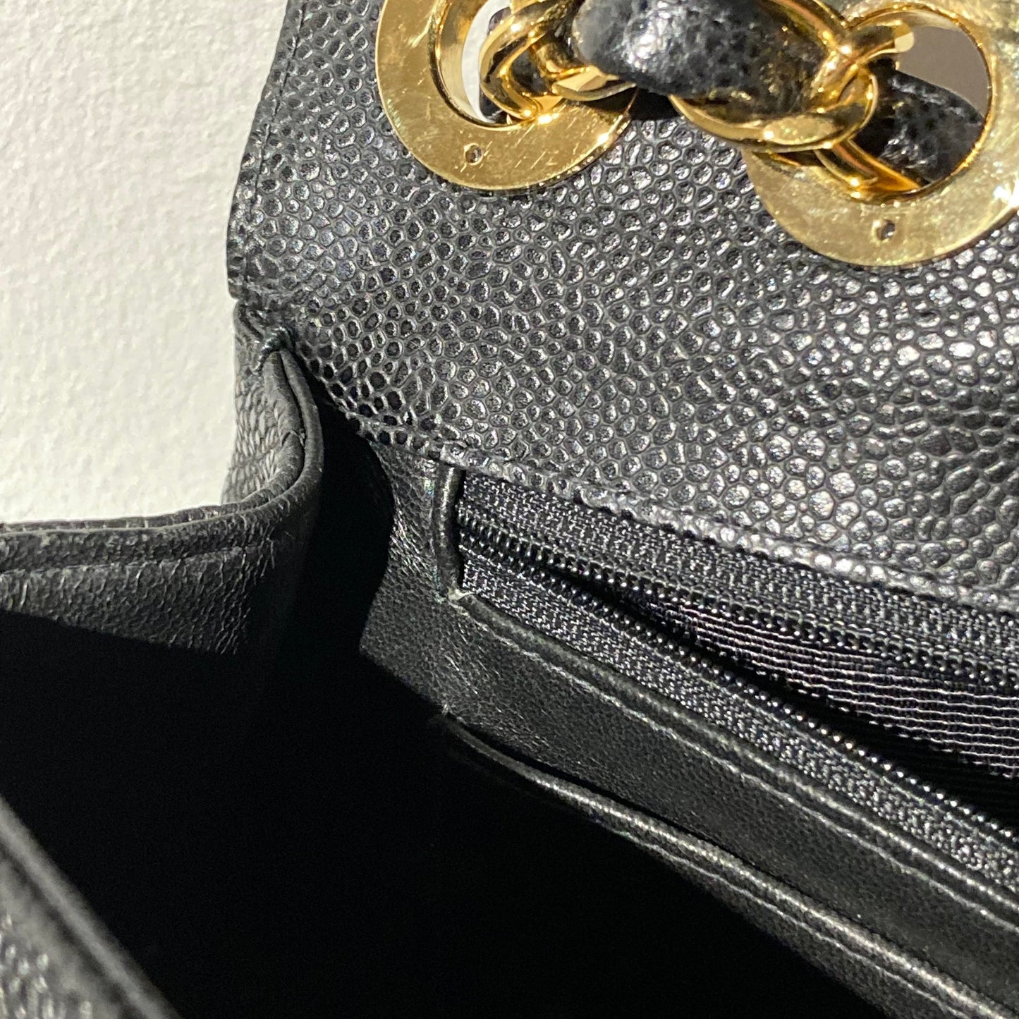 CHANEL 2000-2001 Classic Flap Jumbo Black Caviar