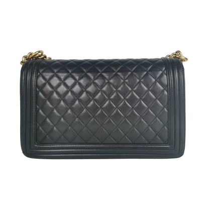 Chanel Boy Large Black Lambskin Gold