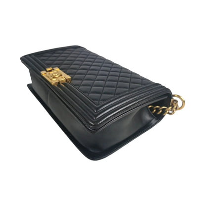 Chanel Boy Large Black Lambskin Gold