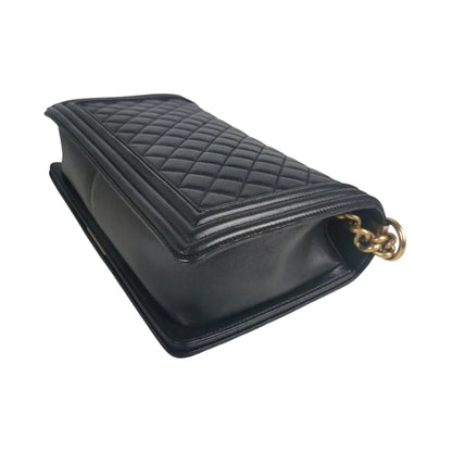 Chanel Boy Large Black Lambskin Gold