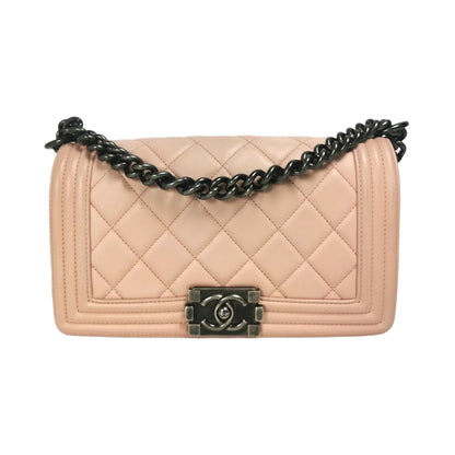 Chanel Boy Medium Light Pink Calfskin Ruthenium