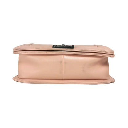 Chanel Boy Medium Light Pink Calfskin Ruthenium
