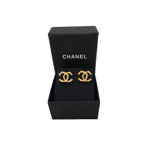Chanel CC Faux Pearl Stud Earrings