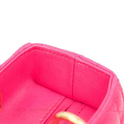 Christian Dior Lady Dior Medium Fuschia Pink Lambskin Gold Hardware