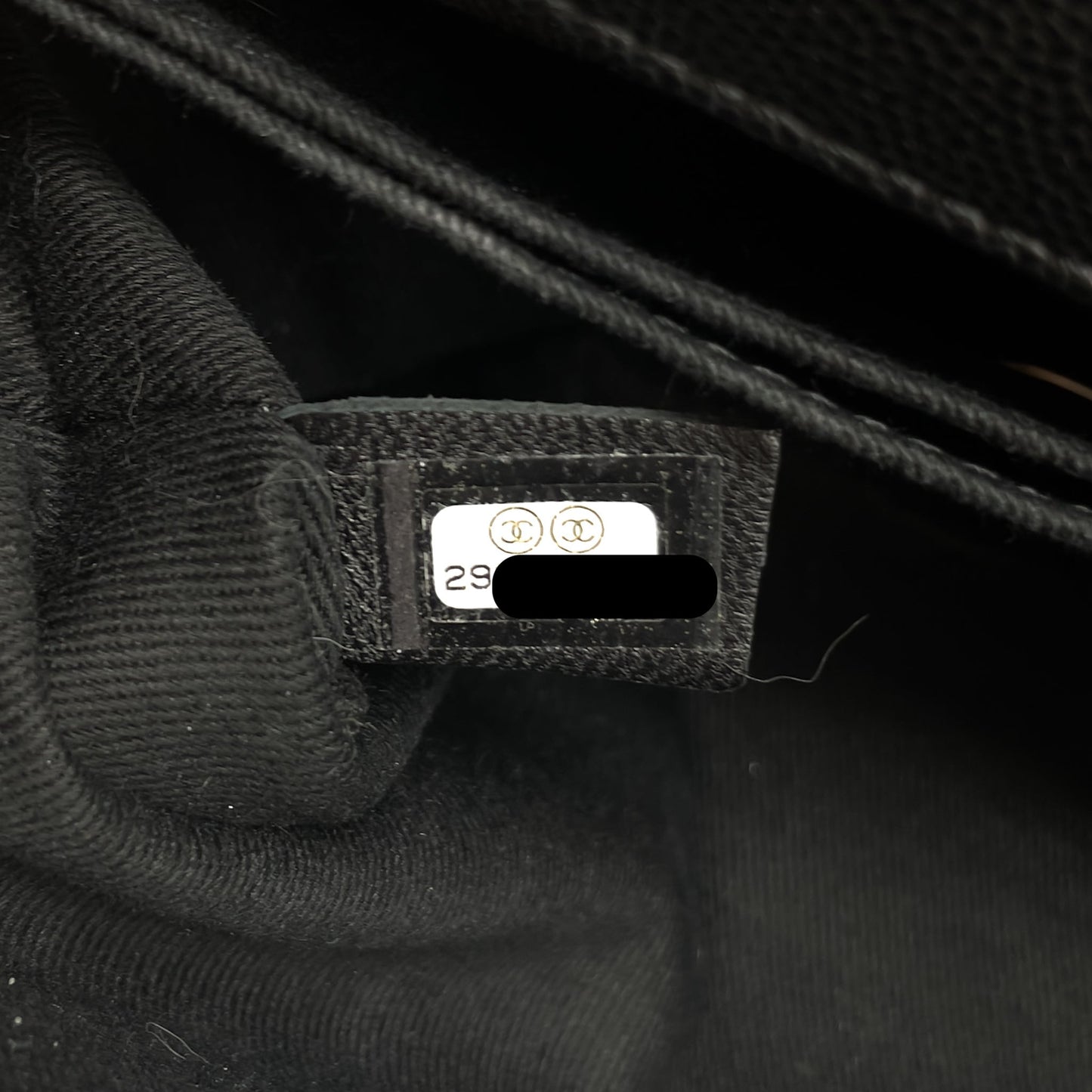 Chanel Small Coco Handle Chevron Caviar So Black with Black Hardware