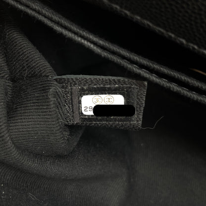 Chanel Small Coco Handle Chevron Caviar So Black with Black Hardware