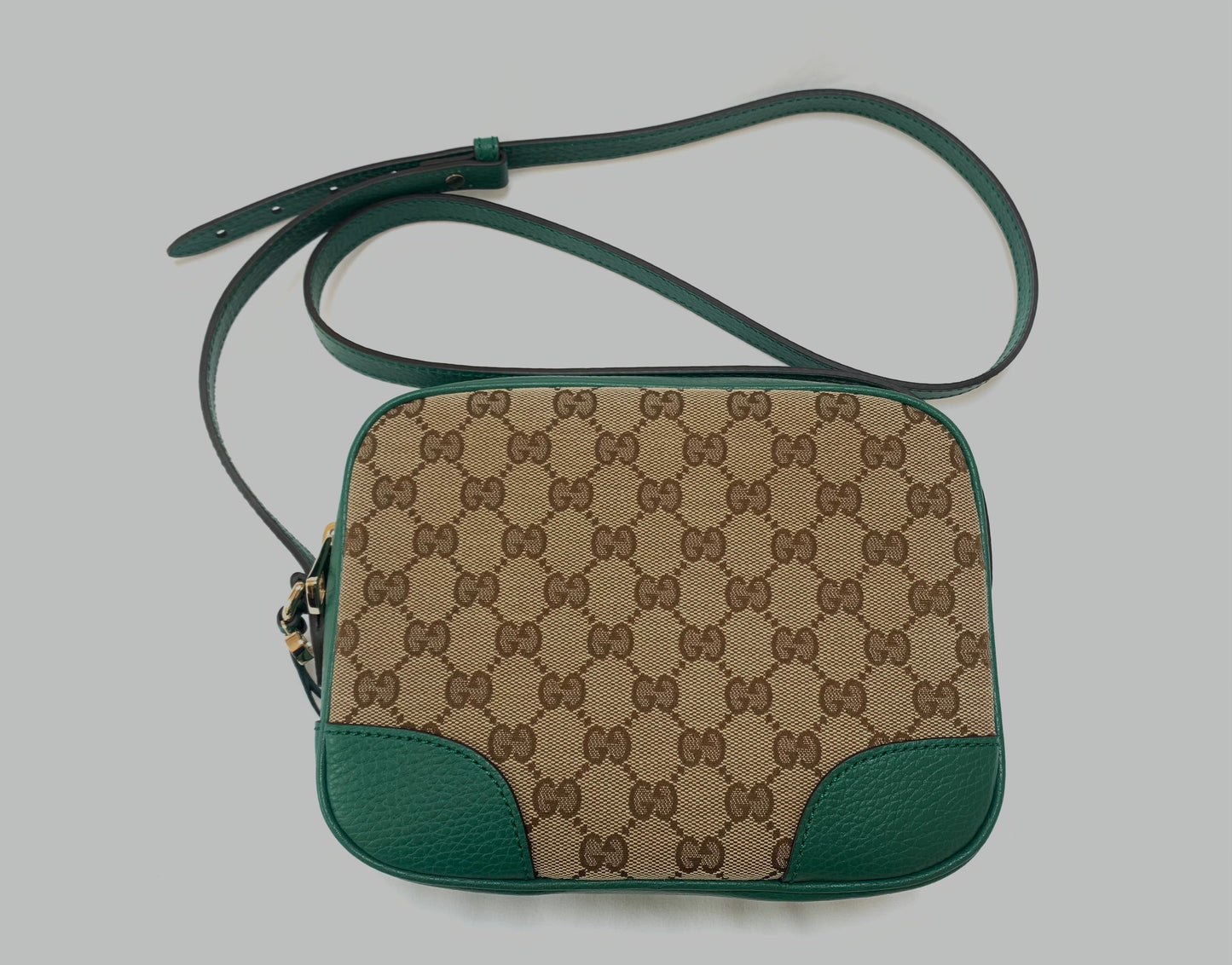 Gucci Canvas Supreme Camera Bag Emerald Green