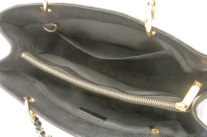 CHANEL Caviar GST 13" Grand Shopping Tote Chain Shoulder Bag Black j25