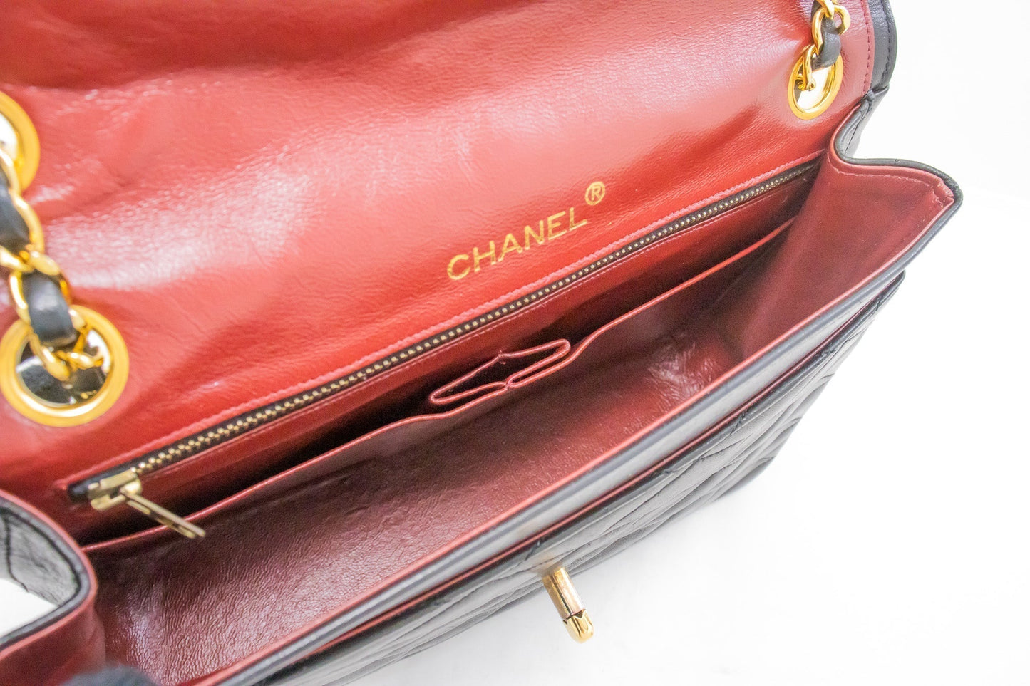 CHANEL Vintage Envelope Chain Shoulder Bag Flap Quilted Lambskin k32