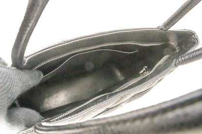 CHANEL Silver Medallion Caviar Shoulder Bag Grand Shopping Tote i75