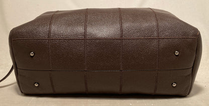 Chanel Brown Square Stitch Bowler Bag