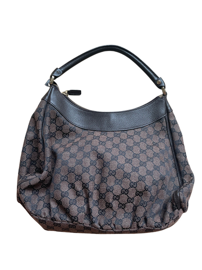 Gucci Abbey Brown Jacquard & Leather