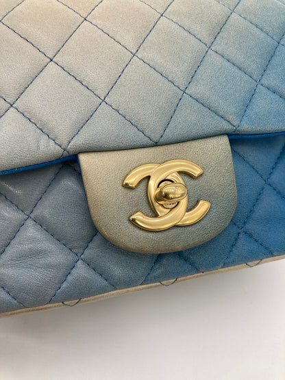Chanel Blue Degrade Mini Square Classic Flap