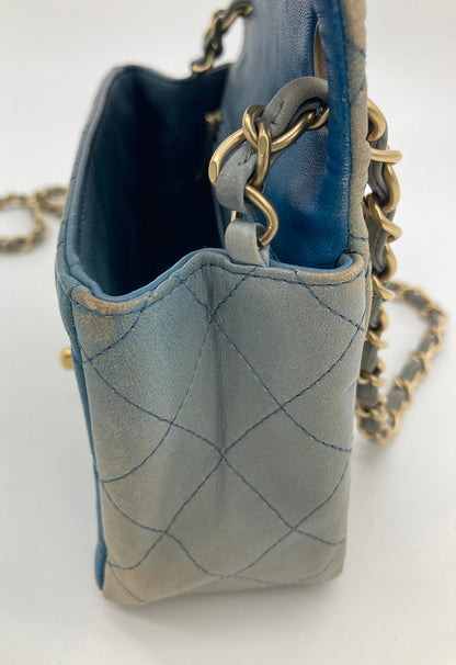 Chanel Blue Degrade Mini Square Classic Flap