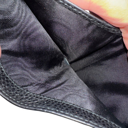 GG Black Leather Guccissimo Embroidered Short Wallet