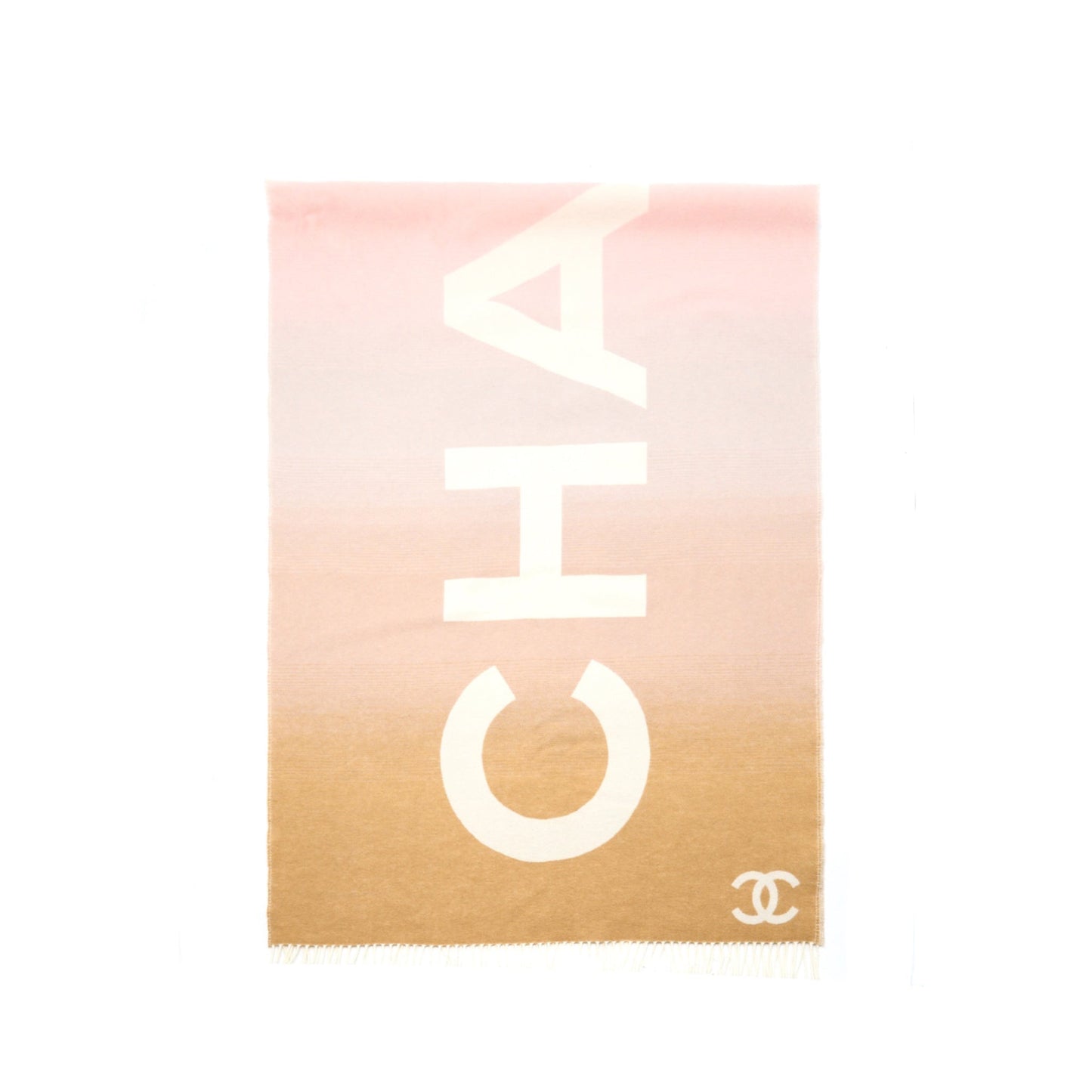 Chanel Cashmere And Wool Multicolour Scarf Pink/ Beige/ Cream