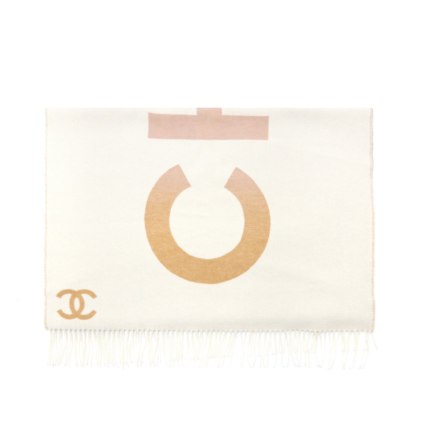 Chanel Cashmere And Wool Multicolour Scarf Pink/ Beige/ Cream