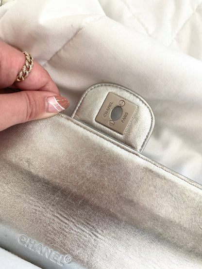 Chanel Silver Chocolate Bar Bag