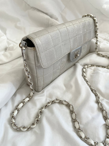 Chanel Silver Chocolate Bar Bag