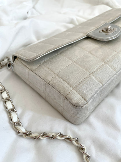 Chanel Silver Chocolate Bar Bag