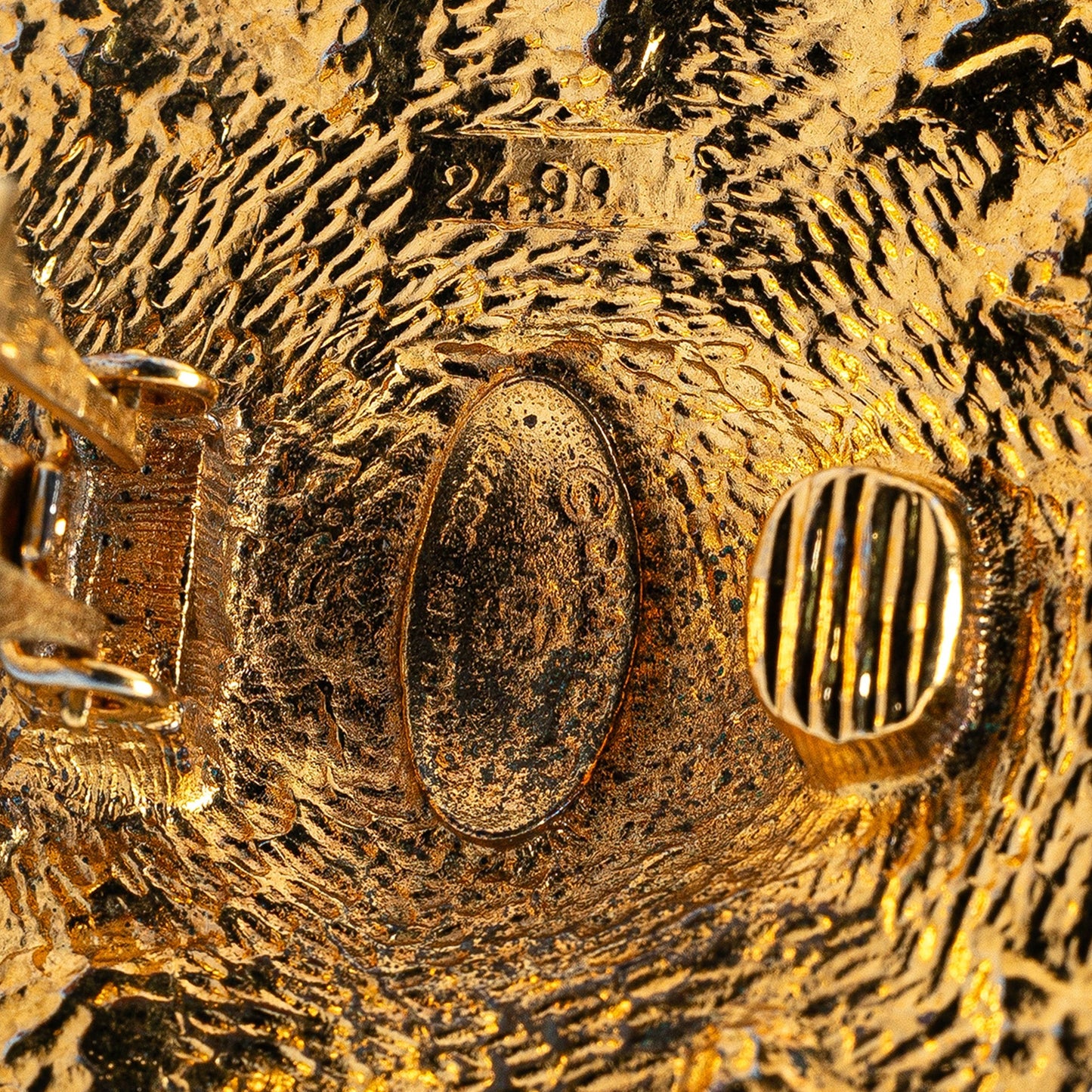 Gold Chanel Gold Plated Lion Motif Clip On Earrings