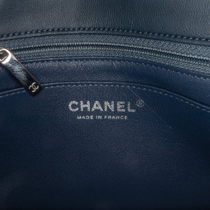 Blue Chanel Mini Square Classic Lambskin Single Flap Crossbody Bag