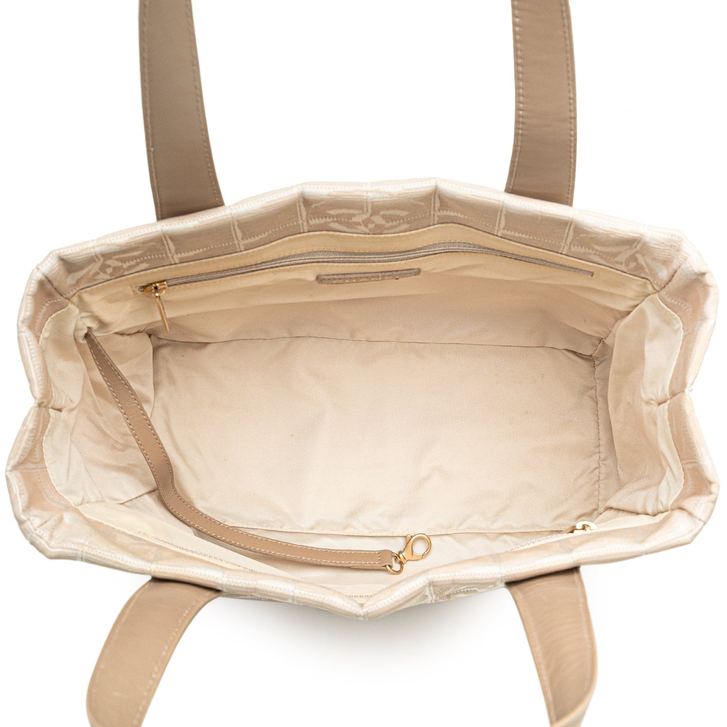 Beige Chanel Nylon New Travel Line Tote
